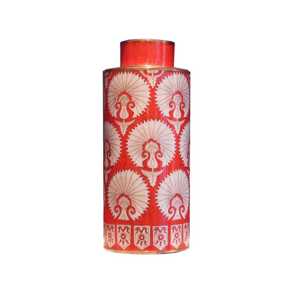 Pot à thé en cloisonné Eventail Rouge, Fabienne Jouvin Pot à thé en cloisonné Eventail Rouge, Fabienne Jouvin