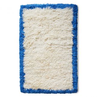 Tapis Shaggy bleu et cobalt, HK Living