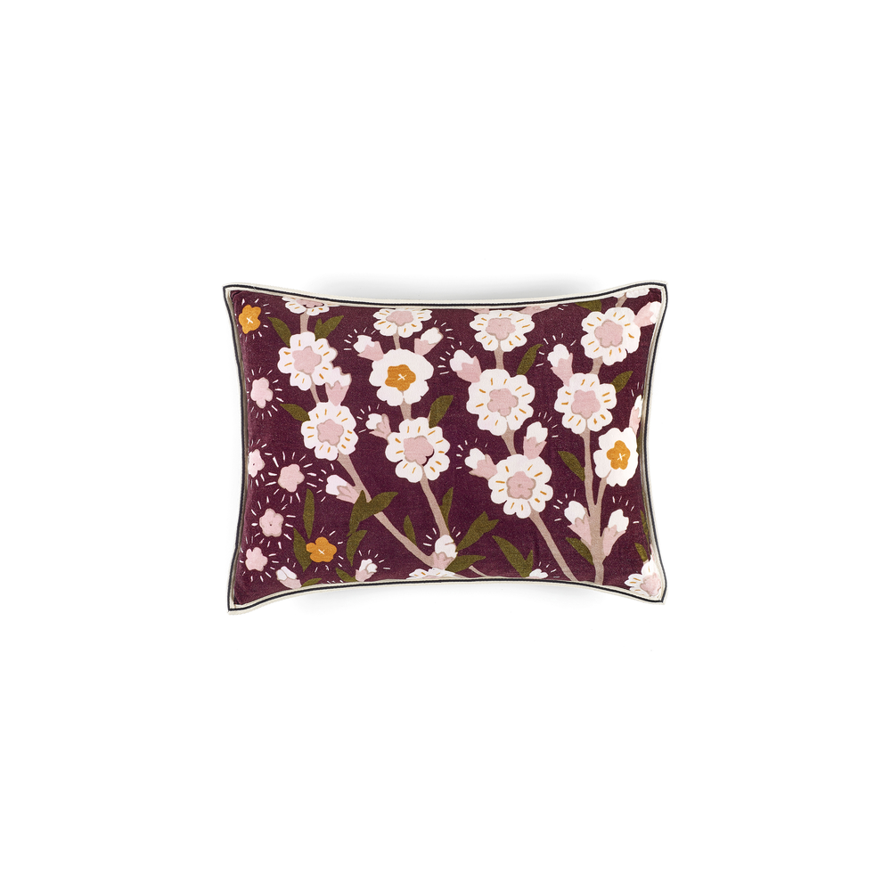 Flora Prune, Coussin Elitis, 40cmx55cm