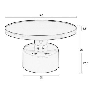 Glam, Table basse, Noir, Zuiver