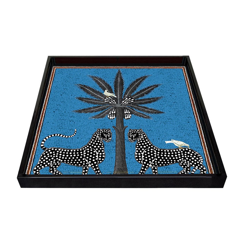 Léopard bleu, Plateau Ortigia, 25.5cm x 25.5 cm Léopard bleu, Plateau Ortigia, 25.5cm x 25.5 cm