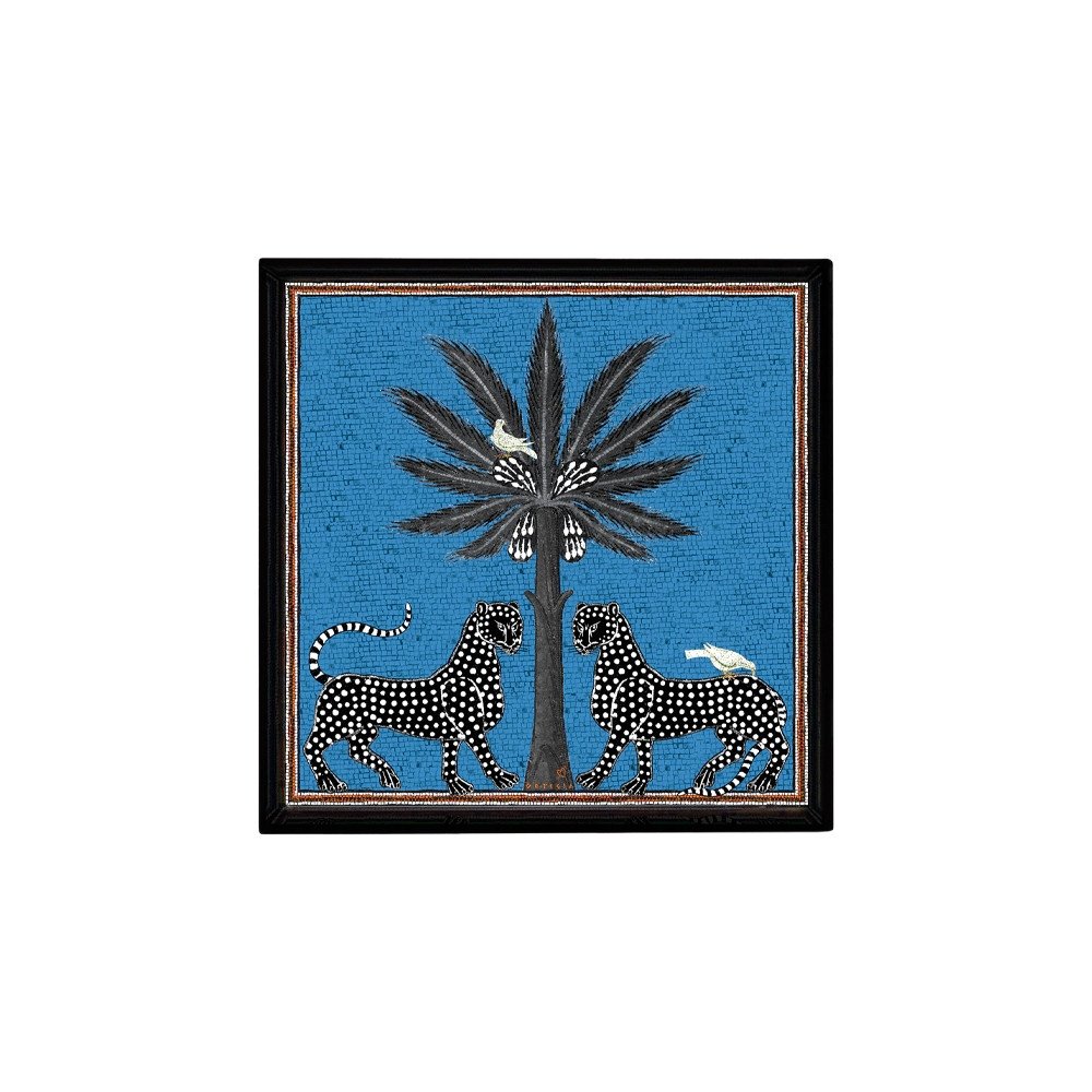 Léopard bleu, Plateau Ortigia, 25.5cm x 25.5 cm Léopard bleu, Plateau Ortigia, 25.5cm x 25.5 cm