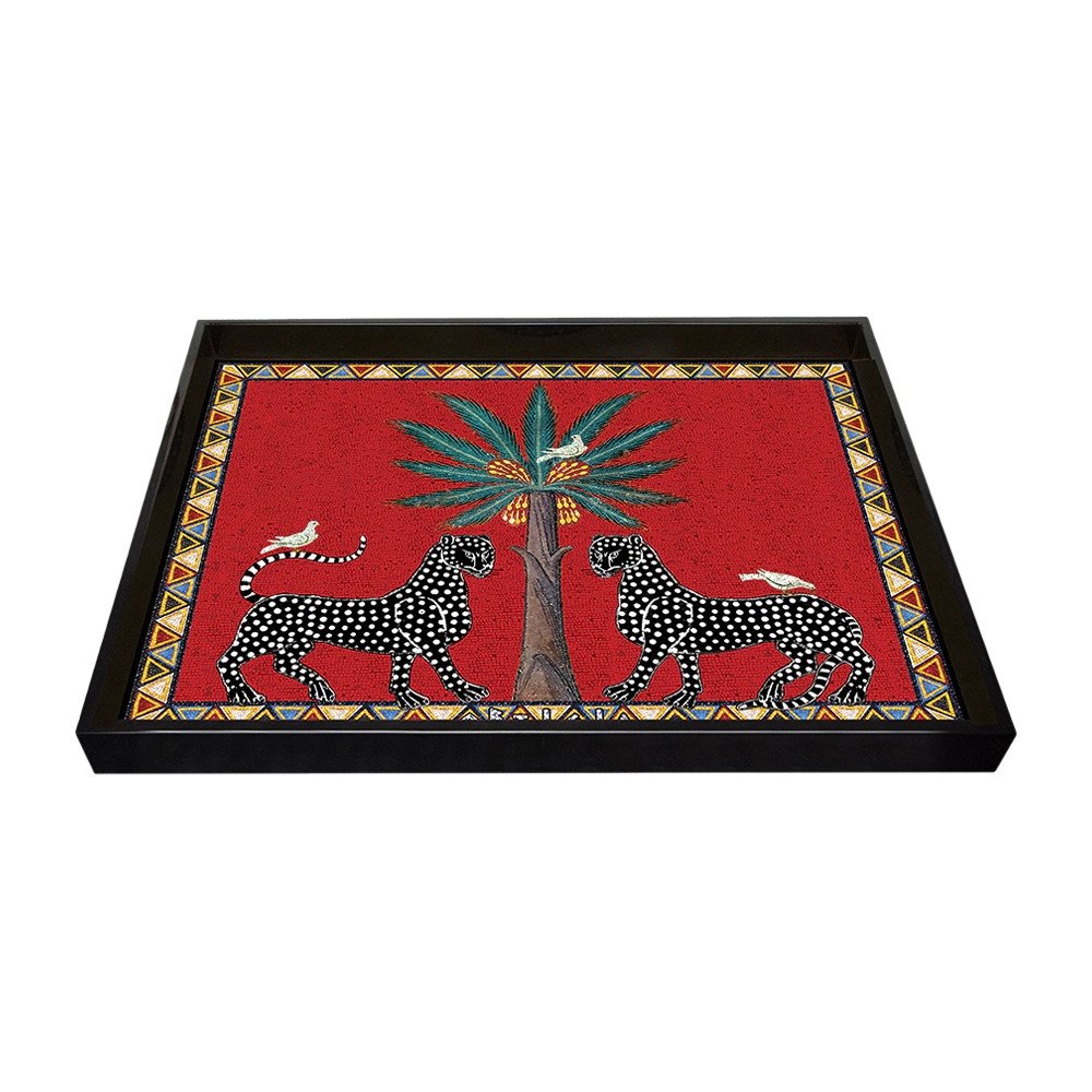 Léopard Tray Large Rouge, Plateau Ortigia, 38 cm x 28 cm Léopard Tray Large Rouge, Plateau Ortigia, 38 cm x 28 cm
