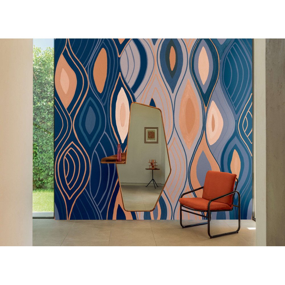 Cobalt Impressionist Forest, panoramic wallpaper, Designers Guild Cobalt Impressionist Forest, panoramic wallpaper, Designers Guild