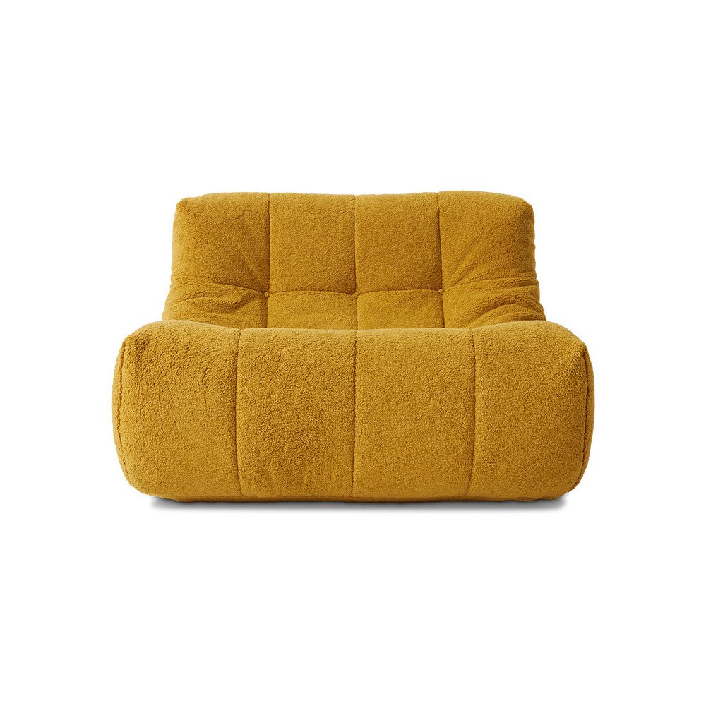 Lazy Lounge Chair Fluffy Ocre, Fauteuil en bouclette, HK Living Lazy Lounge Chair Fluffy Ocre, Fauteuil en bouclette, HK Living