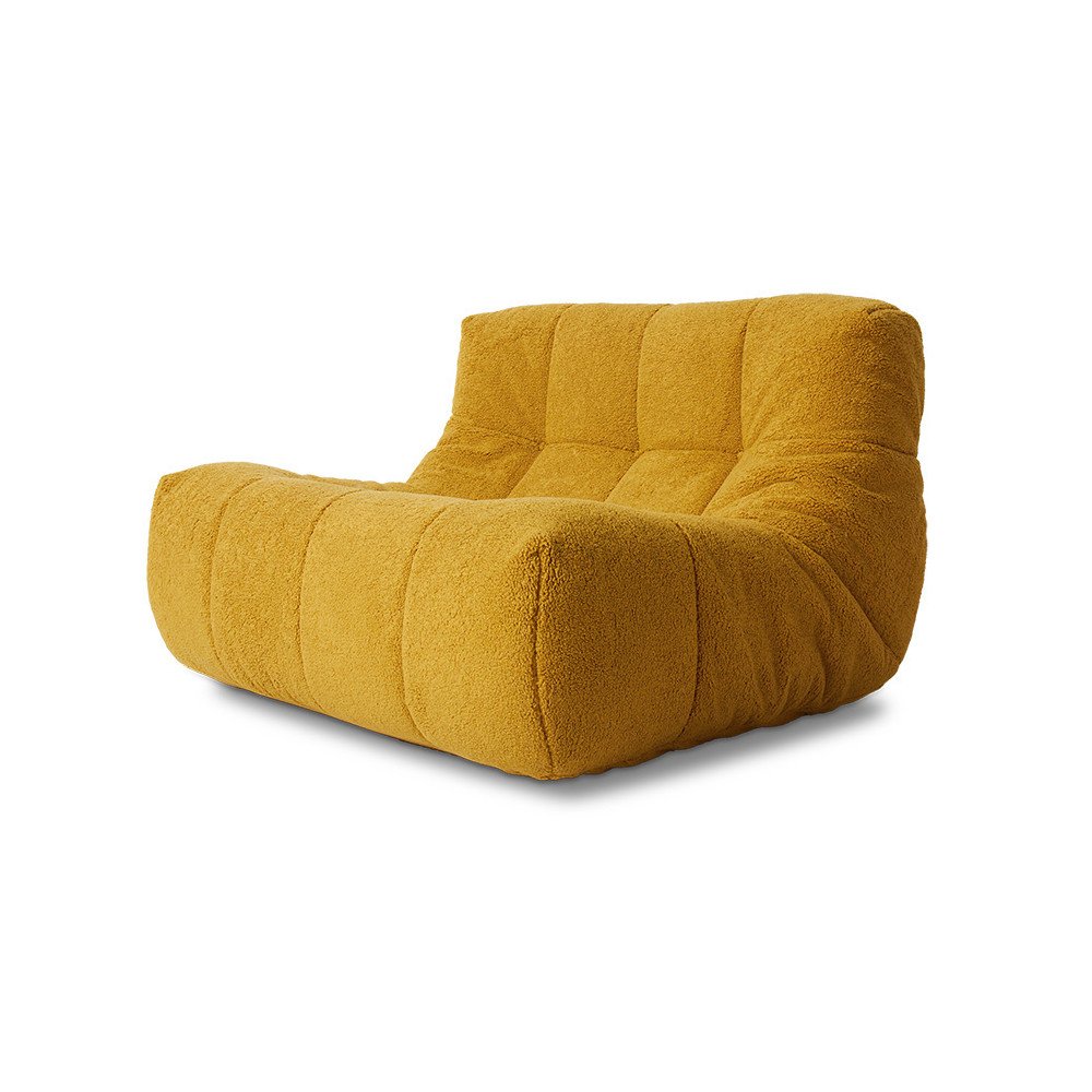 Lazy Lounge Chair Fluffy Ocre, Fauteuil en bouclette, HK Living Lazy Lounge Chair Fluffy Ocre, Fauteuil en bouclette, HK Living
