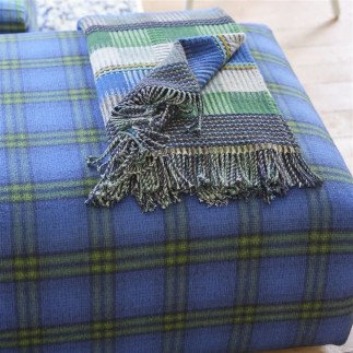 Tasara Cobalt, Plaid or Sofa Throw, Designers Guild