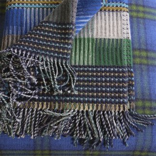 Tasara Cobalt, Plaid or Sofa Throw, Designers Guild
