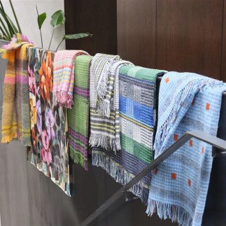 Tasara Cobalt, Plaid or Sofa Throw, Designers Guild