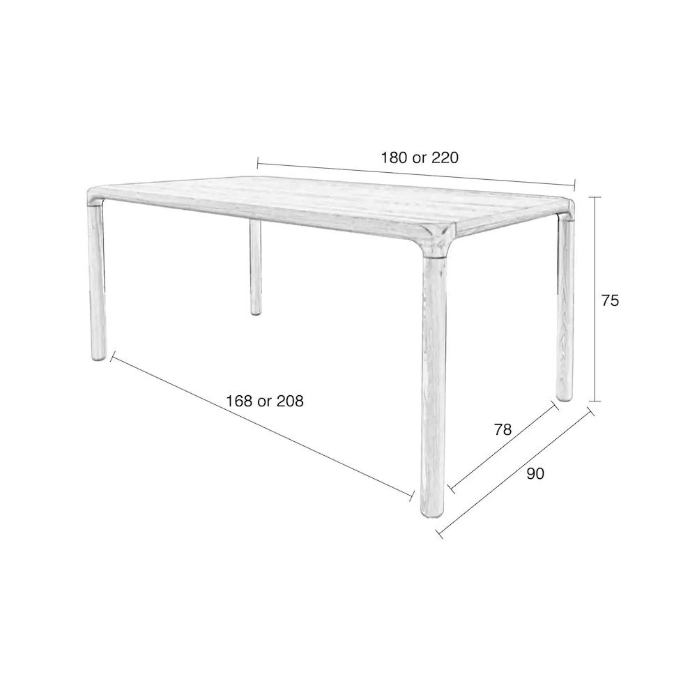 Storm 220cm, Table de Salle à Manger, Zuiver Storm 220cm, Table de Salle à Manger, Zuiver
