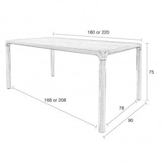 Storm 220cm, Table de Salle à Manger, Zuiver