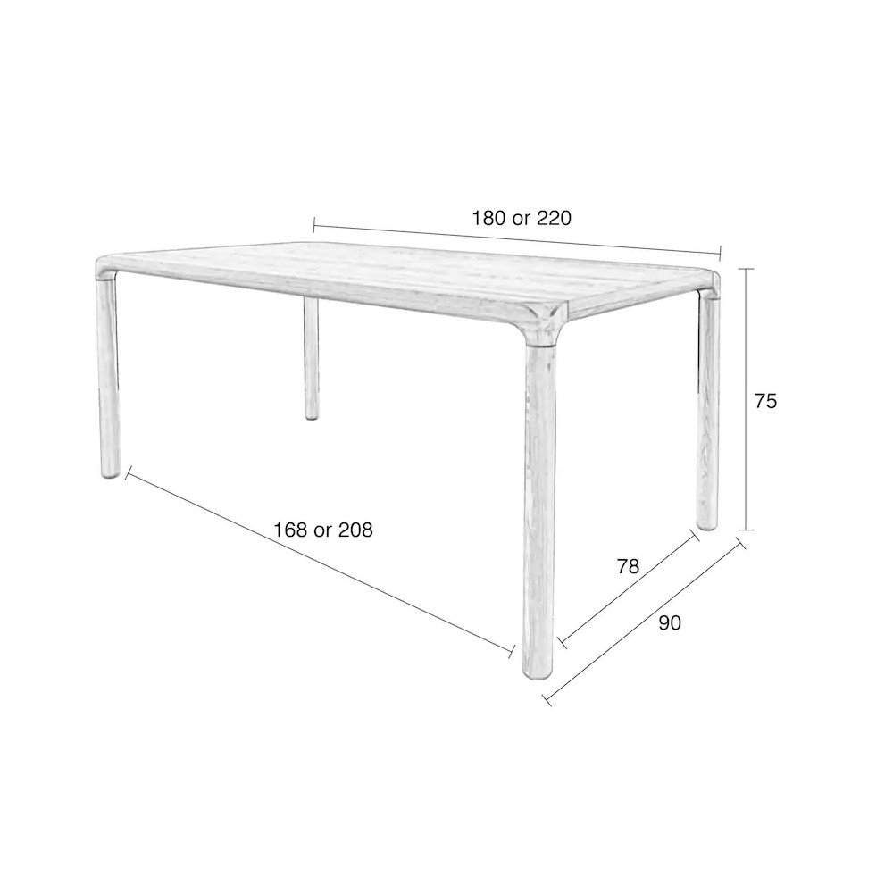 Storm 220cm, Table de Salle à Manger, Zuiver Storm 220cm, Table de Salle à Manger, Zuiver