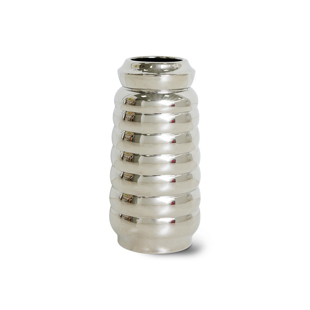 Ceramic ribble, Chrome, Vase, HK Living Ceramic ribble, Chrome, Vase, HK Living
