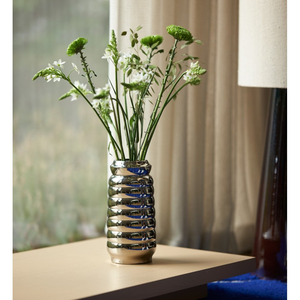 Ceramic ribble, Chrome, Vase, HK Living Ceramic ribble, Chrome, Vase, HK Living