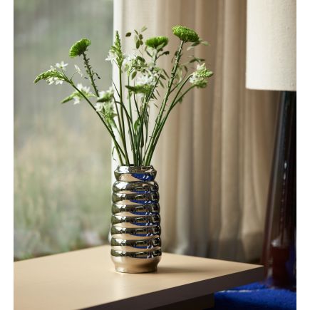 Ceramic ribble, Chrome, Vase, HK Living