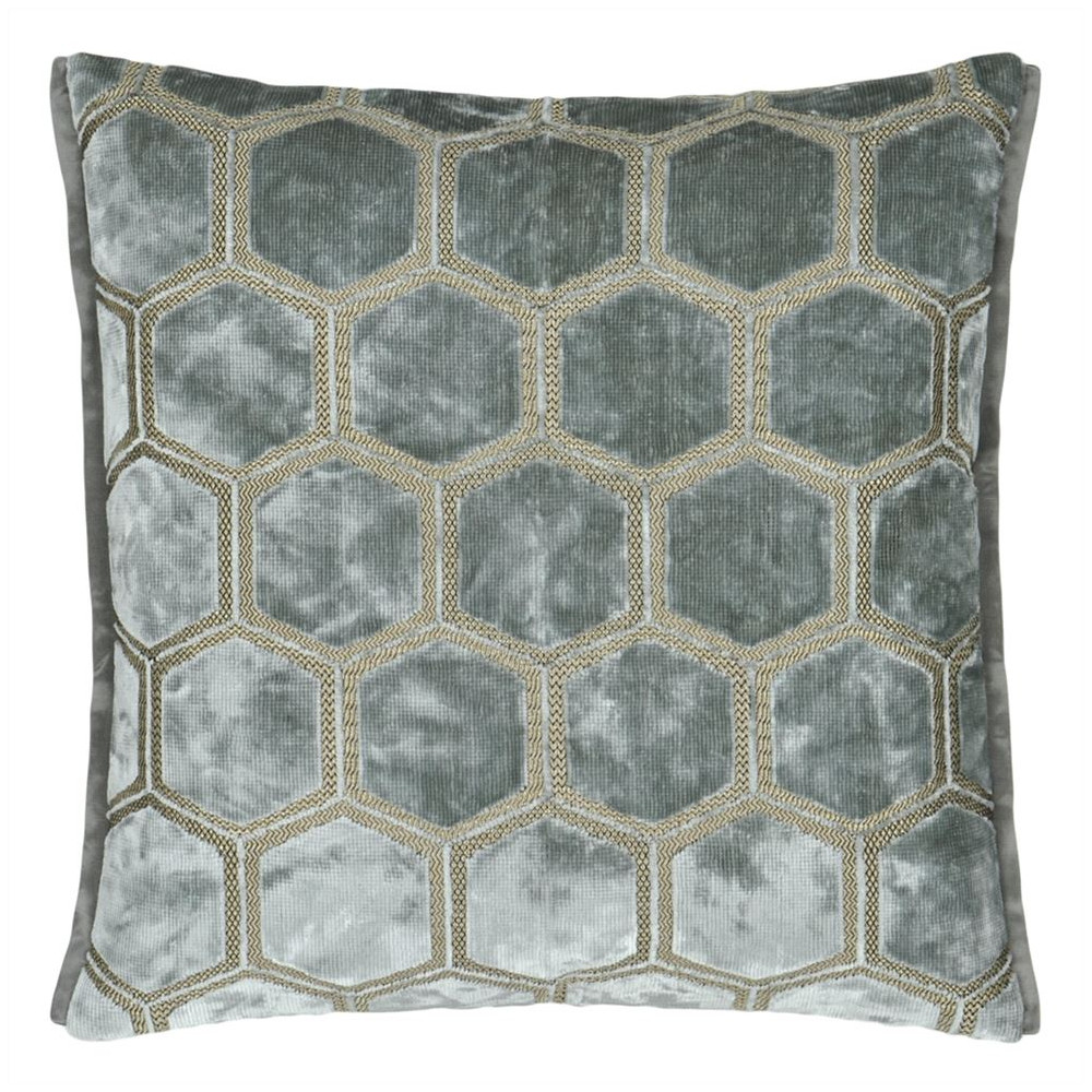 Manipur Silver, Coussin Designers Guild, 43cmx43cm Manipur Silver, Coussin Designers Guild, 43cmx43cm