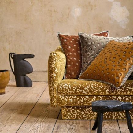 Camel suede, cushion, Casamance, 45cm x 45cm