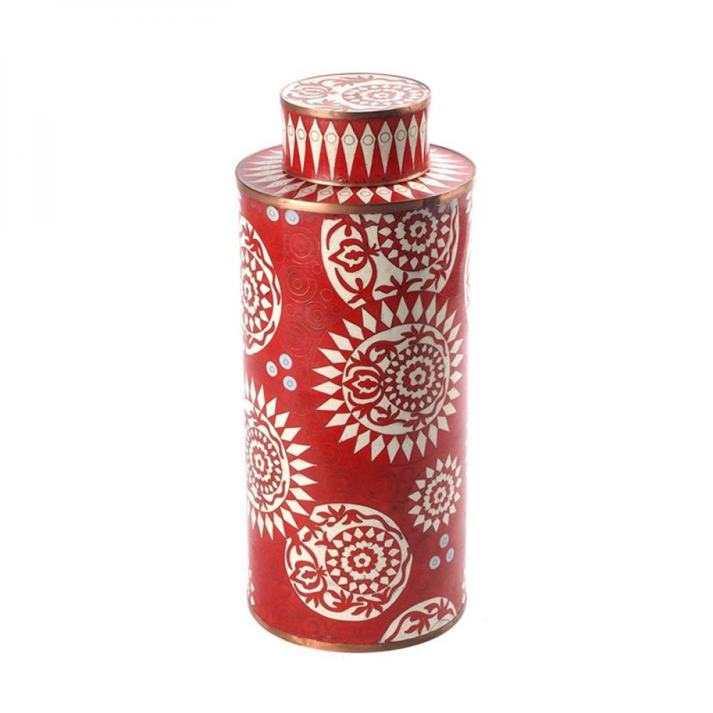 Cloisonné Tea Pot Fan Red, Fabienne Jouvin Cloisonné Tea Pot Fan Red, Fabienne Jouvin