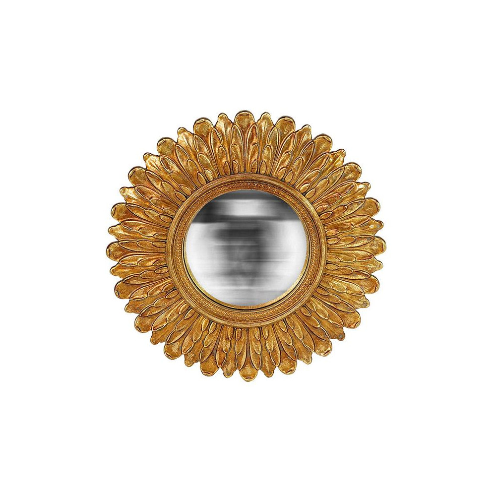 MIROIR CONVEXE DORE PLUMES DIAM 35CM