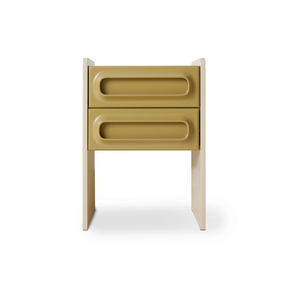 Table de chevet sauge/crèmeavec tiroirs , HK Living Table de chevet sauge/crèmeavec tiroirs , HK Living