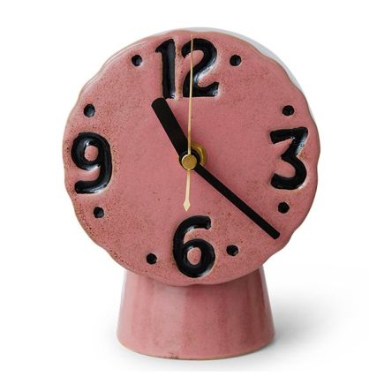 Horloge retro en céramique, Pink, HK Living