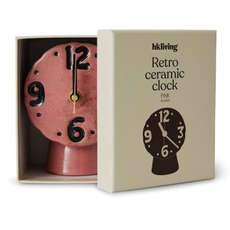 Horloge retro en céramique, Pink, HK Living