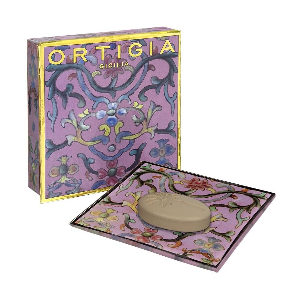 Aragona, Coffret Assiette en Verre & Savon, Ortigia Aragona, Coffret Assiette en Verre & Savon, Ortigia