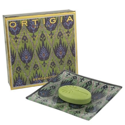 Bergamotto, Coffret Assiette en Verre & Savon, Ortigia