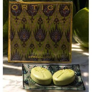 Bergamotto, Coffret Assiette en Verre & Savon, Ortigia