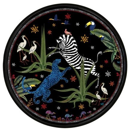 Jungle, Large Tray Multicolore, Plateau Ortigia, 55 cm