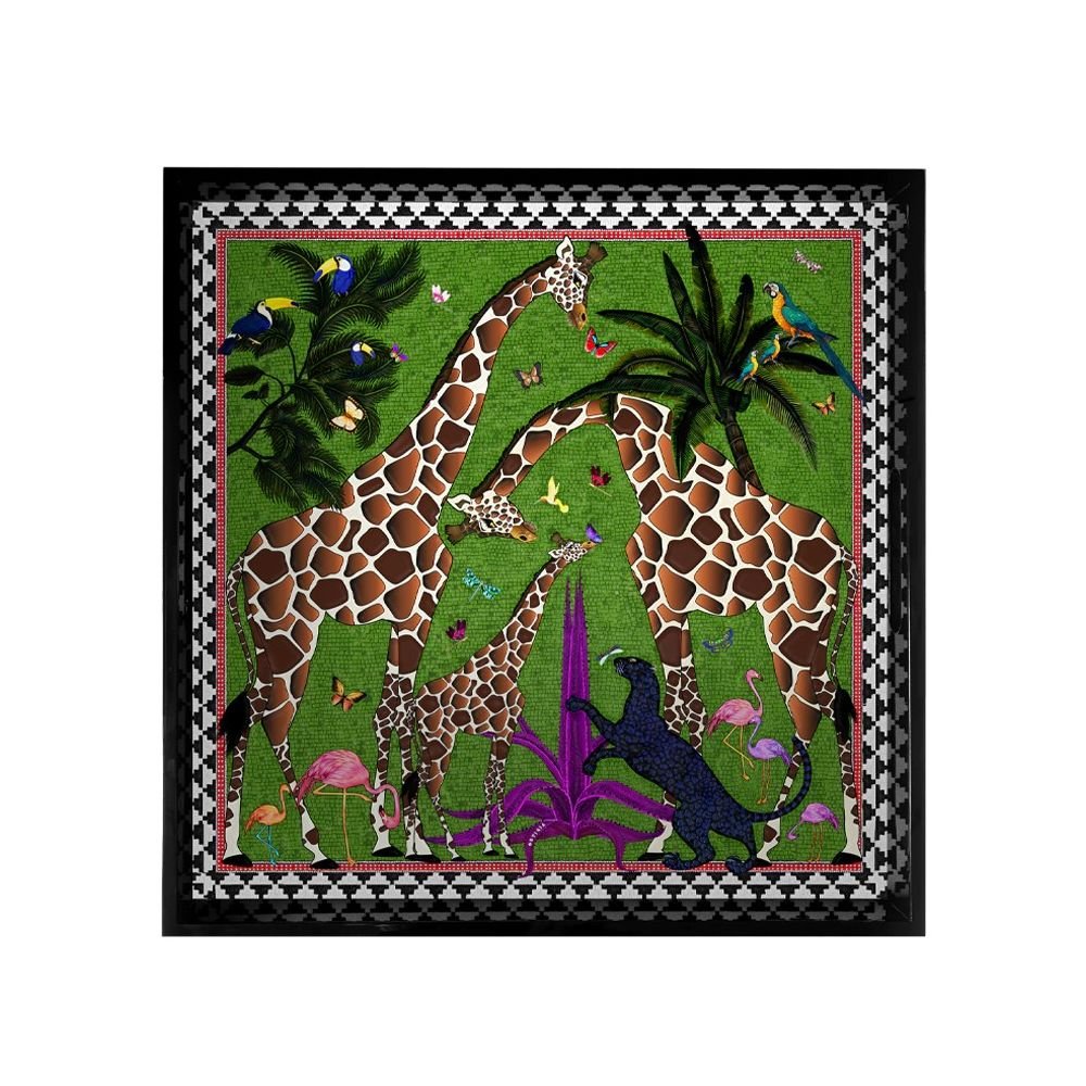 Giraffe Tray Vert, Plateau Ortigia, 45 cm x 45 cm