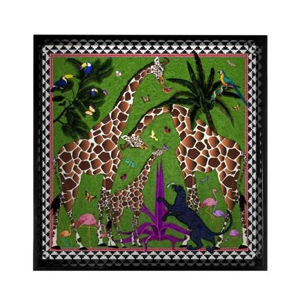 Giraffe Tray Vert, Plateau Ortigia, 45 cm x 45 cm
