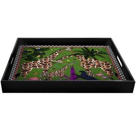 Giraffe Tray Vert, Plateau Ortigia, 45 cm x 45 cm