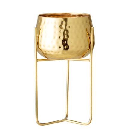Cache-pot sur pied, Gold, Metal, Ø12,5Xh23 Cm, Bloomingville