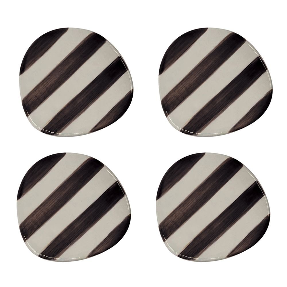 Set de 4 Sous-Verres rayures noir, Sélectionné par Hippotigre