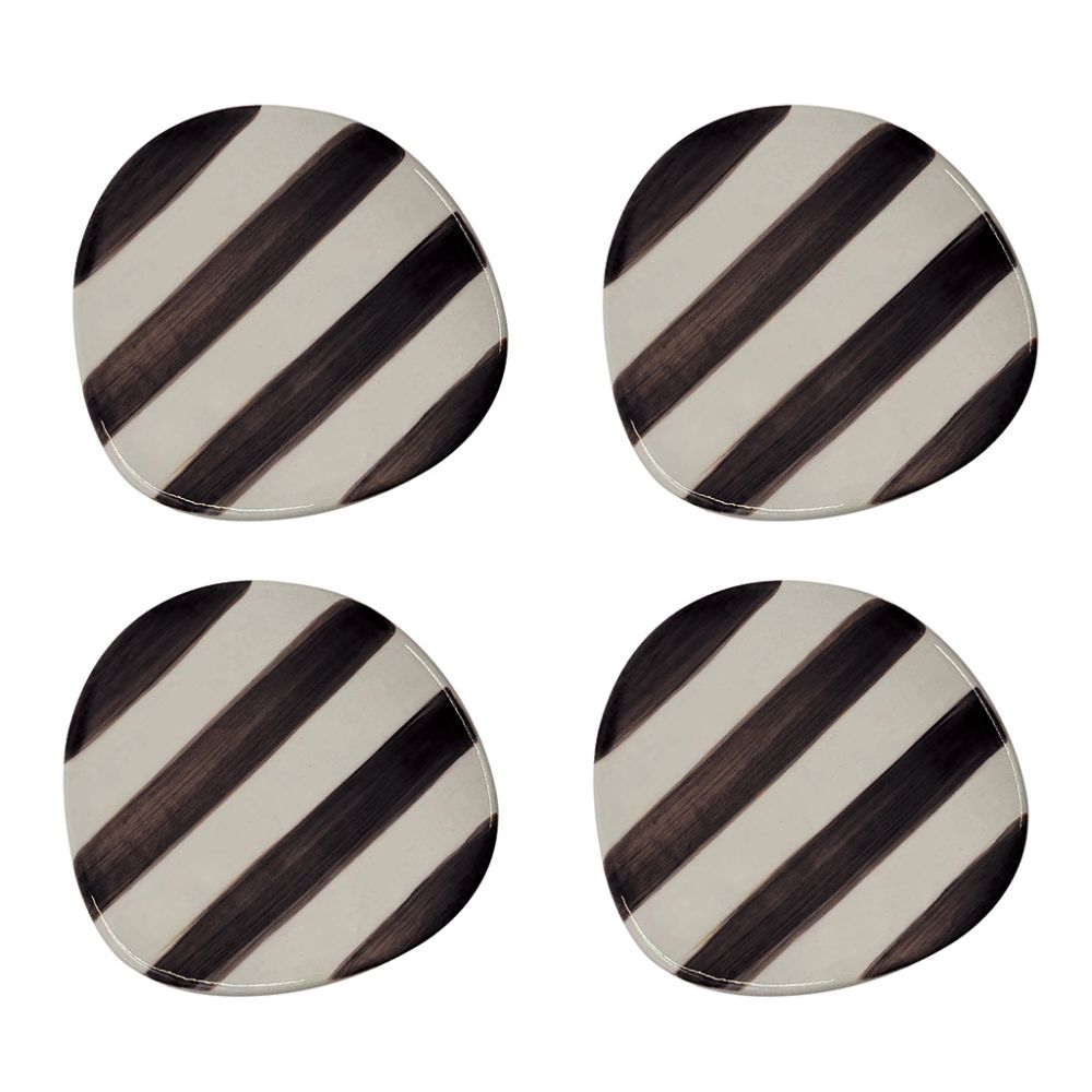 Set de 4 Sous-Verres rayures noir, Sélectionné par Hippotigre