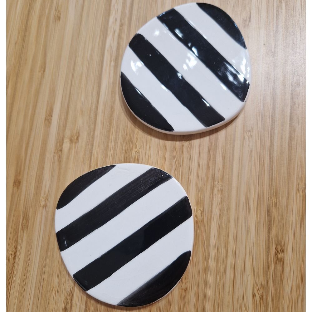 Set de 4 Sous-Verres rayures noir, Sélectionné par Hippotigre Set de 4 Sous-Verres rayures noir, Sélectionné par Hippotigre