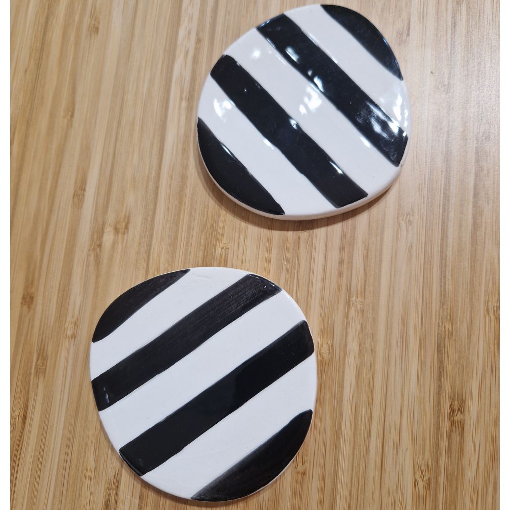 Set de 4 Sous-Verres rayures noir, Sélectionné par Hippotigre