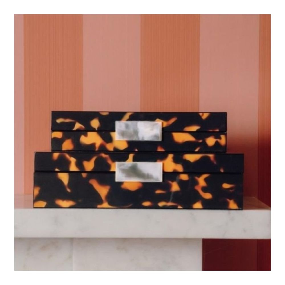 Tortoiseshell Silver Small, Boite Laqué, Addison Ross