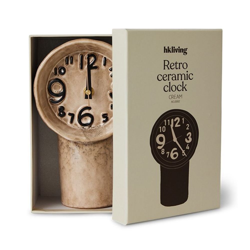 Retro Ceramic, Cream, Horloge, HK Living