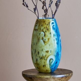 Kalian en Verre Bleu, Vase, Bloomingville