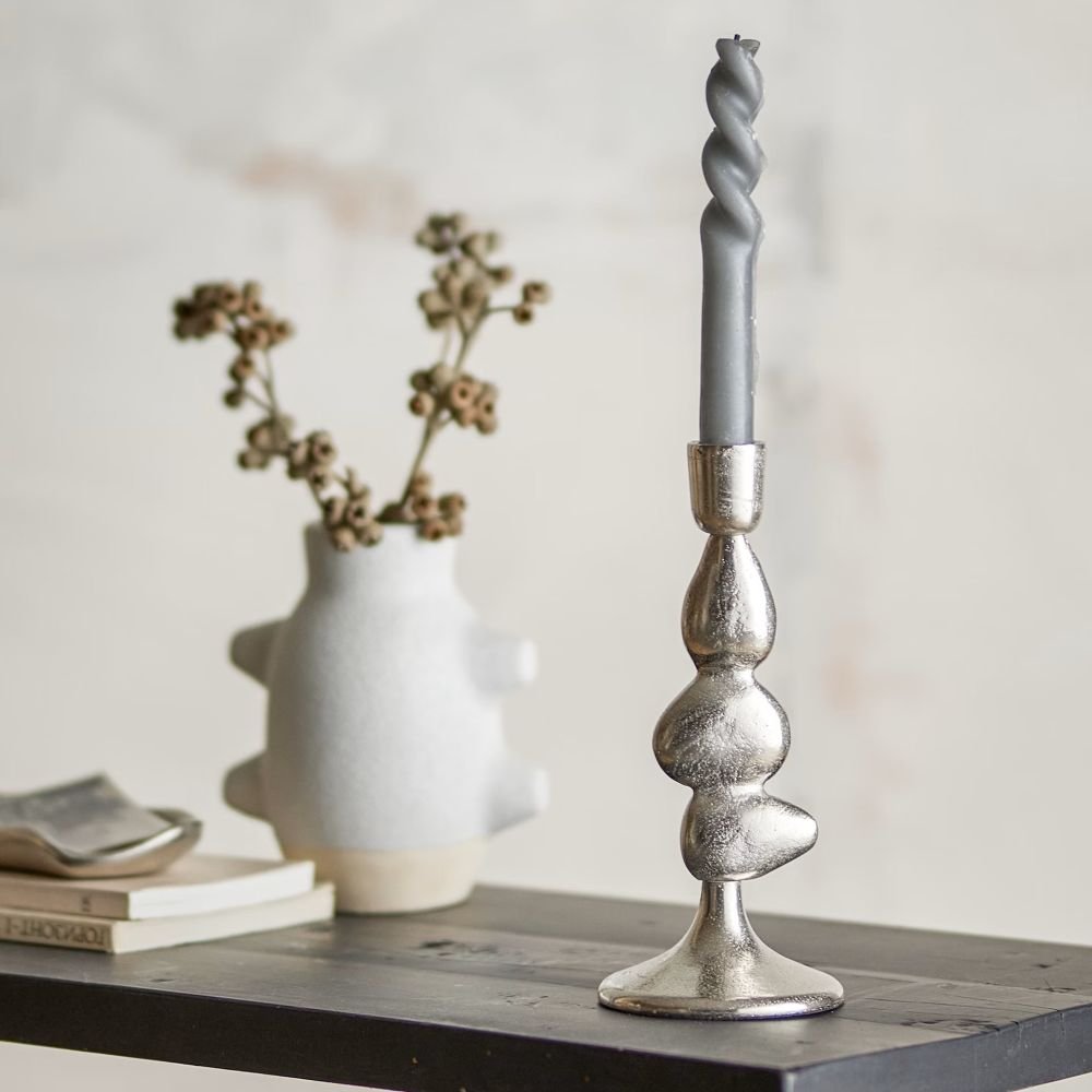 Metina Argent, Bougeoir, Bloomingville