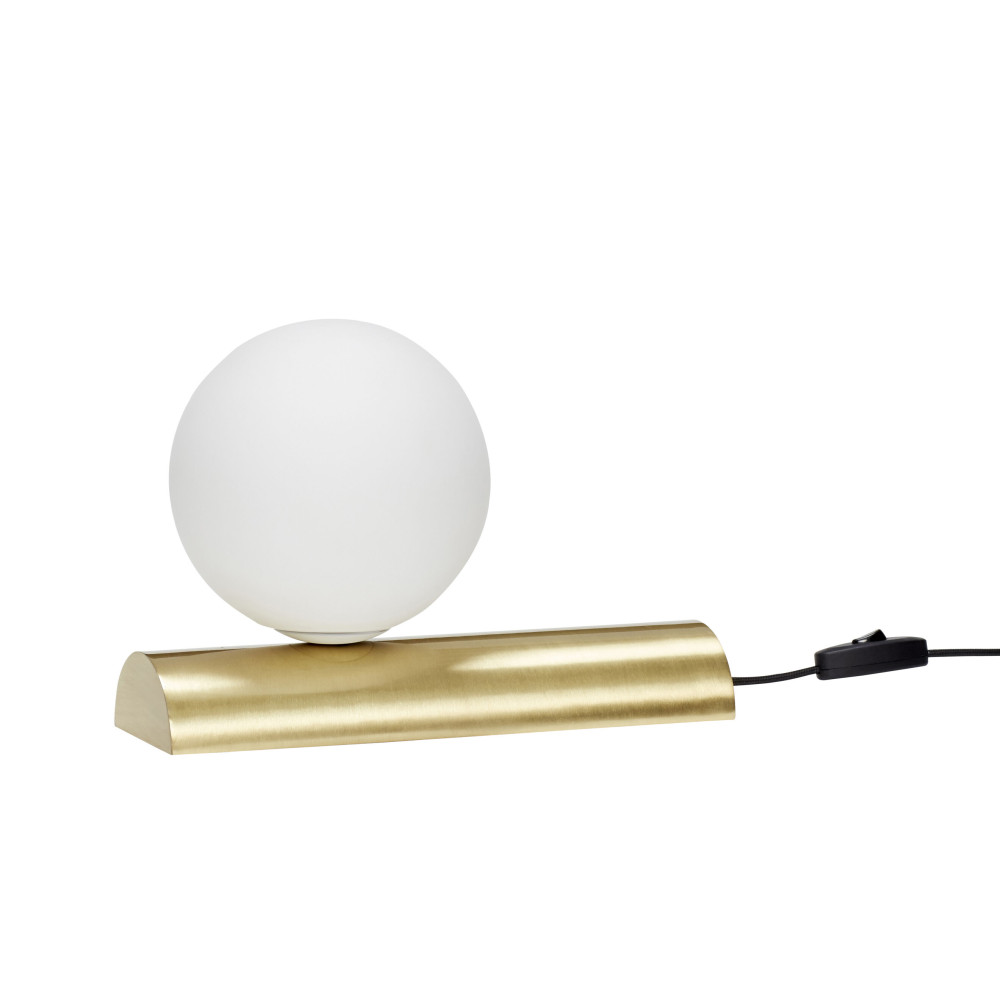 Lampe de table en verre opalin et métal, 22cm, Hübsch Lampe de table en verre opalin et métal, 22cm, Hübsch