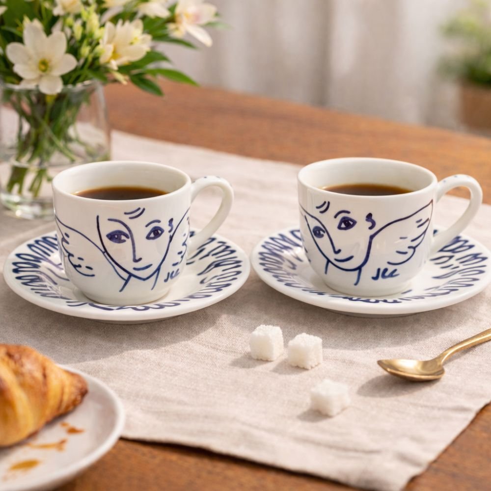 L'Archipel Sentimental, Coffret de 2 tasses & soucoupes à thé, Faïencerie de Gien