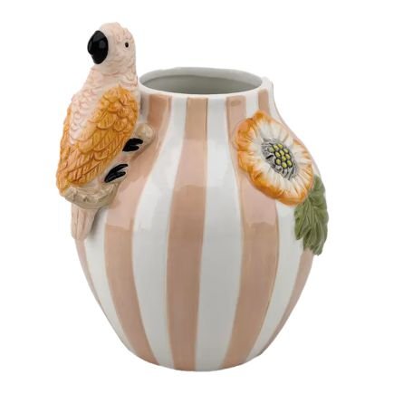 Oiseau rayure rose, Vase, Opjet Paris