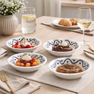 L'Archipel Sentimental, Coffret de 4 coupes individuelles, Faïencerie de Gien