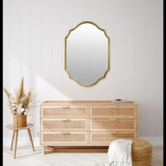 copy of  Miroir rectangulaire barbier métal doré 80x60cm, Emde