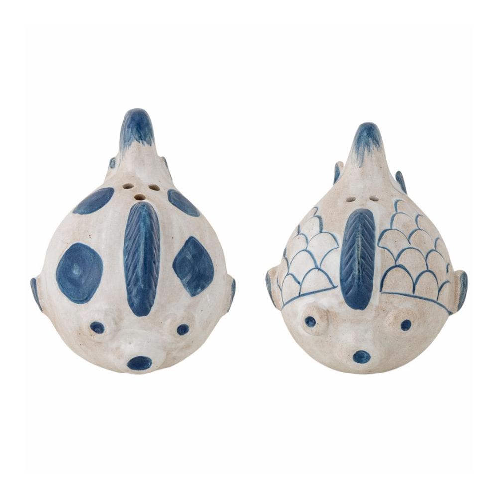 Fugu, Ensemble Salière et Poivrier, Bleu, Bloomingville Fugu, Ensemble Salière et Poivrier, Bleu, Bloomingville