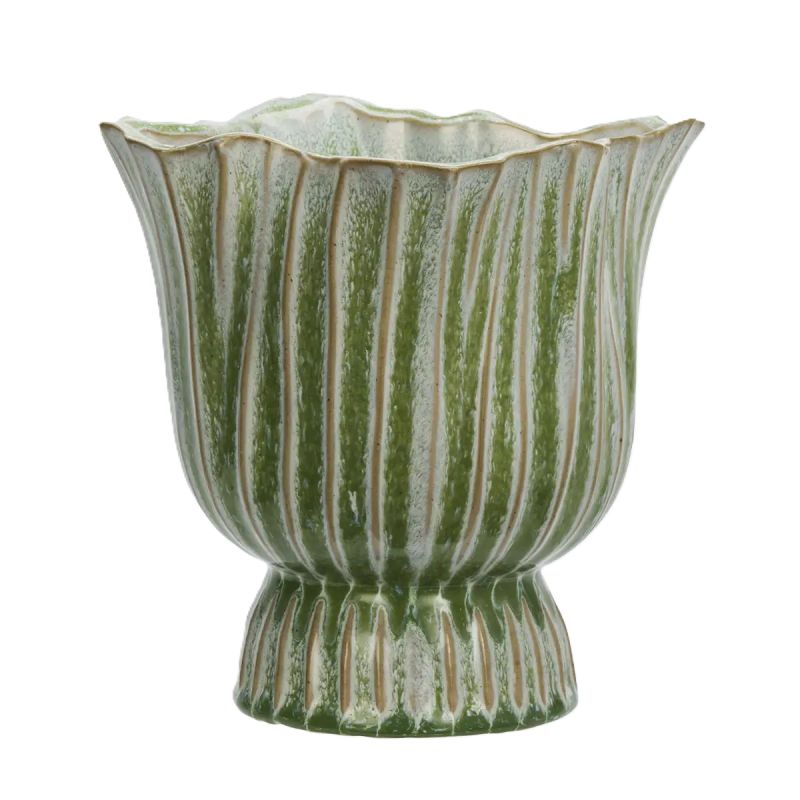 Cache-Pot Green Stripes, Madam Stoltz