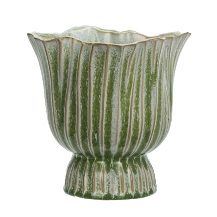 Cache-Pot Green Stripes, Madam Stoltz
